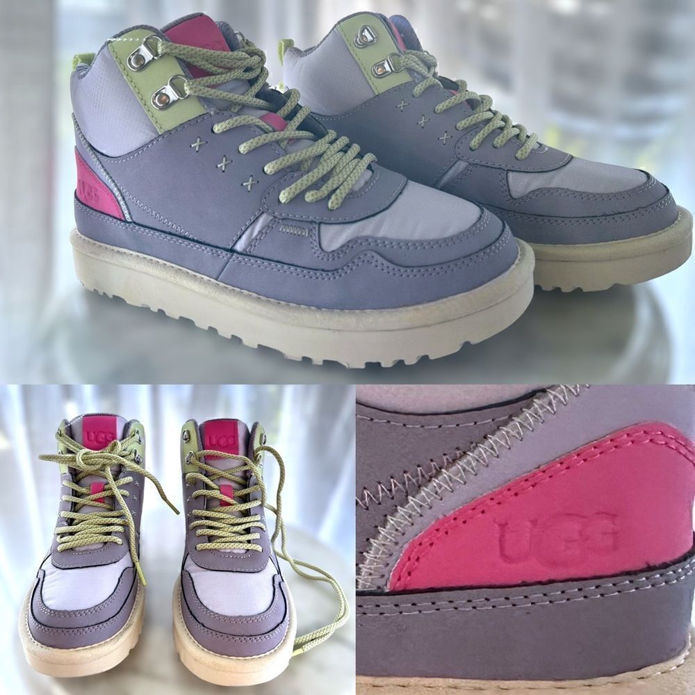 UGG Highland Hi Heritage Leather hiker Boots sneaker in June Gloom Size 7